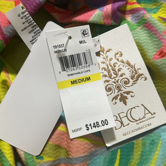 NWT Becca Women's Costa Bella Kali V Neck One Piece Swimsuit - Picture 6 of 13